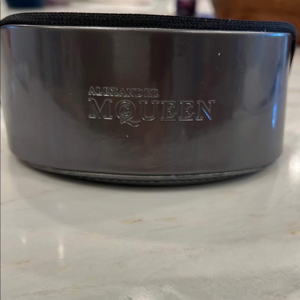Alexander McQueen Metallic Silver sunglasses case